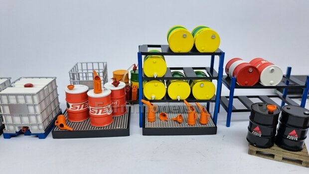 3x SCHENKTUITEN (3 verschillende maten)  Materiaal resin in ORANJE MATT gespoten geleverd 1:32