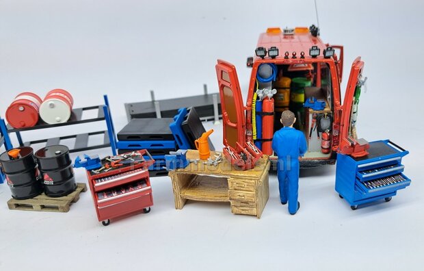 Set van 3x BANKSCHROEF BLAUW, Bankschroeven zijn beweegbaar Resin, VERKEERSBLAUW Gespoten geleverd 1:32