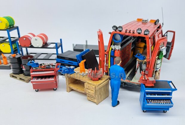 Set van 3x BANKSCHROEF BLAUW, Bankschroeven zijn beweegbaar Resin, VERKEERSBLAUW Gespoten geleverd 1:32