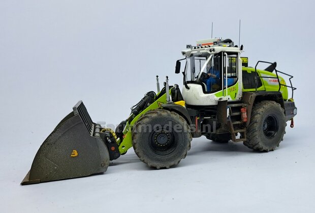 CLAAS TORION/ LIEBHERR: 2x Michelin Axiobib2  &Oslash;  54.8 x 25.8 mm Banden + Resin Velgen ZWART GLANS Gespoten 1:32 Farmmodels Premium Line Series 