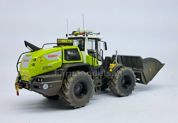 CLAAS TORION/ LIEBHERR: 2x Michelin Axiobib2  &Oslash;  54.8 x 25.8 mm Banden + Resin Velgen ZWART GLANS Gespoten 1:32 Farmmodels Premium Line Series 