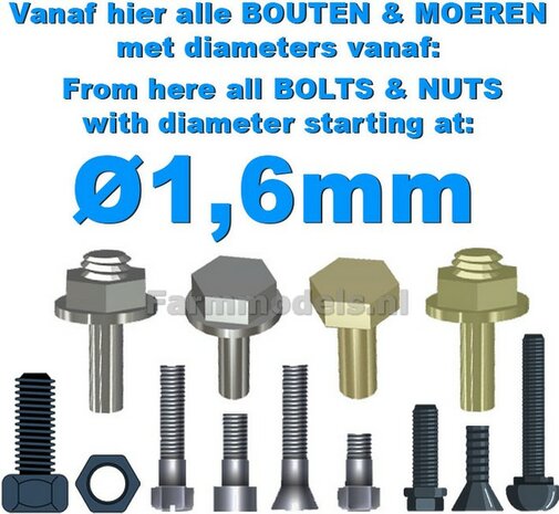 Vanaf hier WIEL MOEREN, BOUTEN en DRAADEINDES vanaf &Oslash; 1.6mm  1:32  