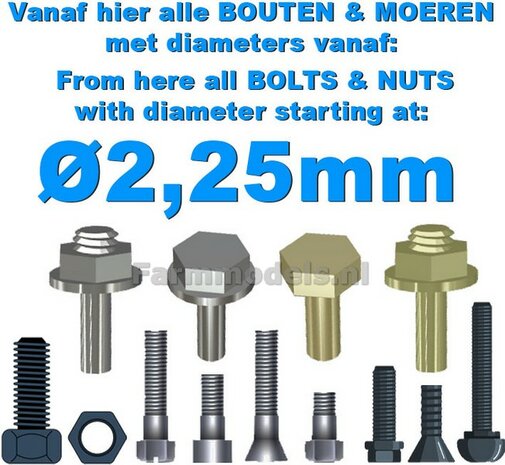 Vanaf hier WIEL MOEREN, BOUTEN en DRAADEINDES vanaf &Oslash; 2.25mm  1:32  