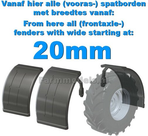 Vanaf hier alle Vooras spatborden 20 mm breed en breder 1:32  