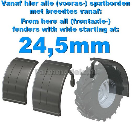 Vanaf hier alle Vooras spatborden 24.5 mm breed en breder 1:32  