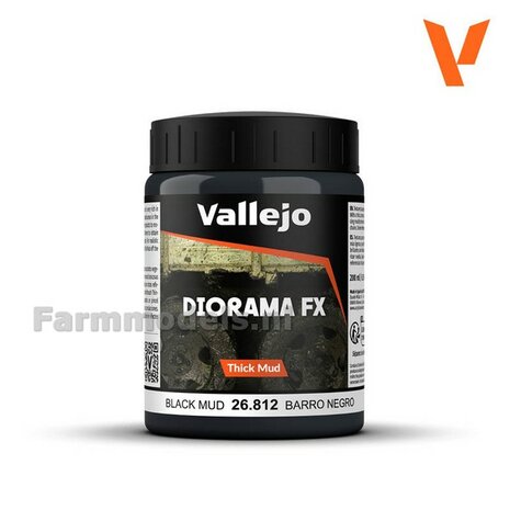 Vallejo Diorama fx black mud 200ml  26.812