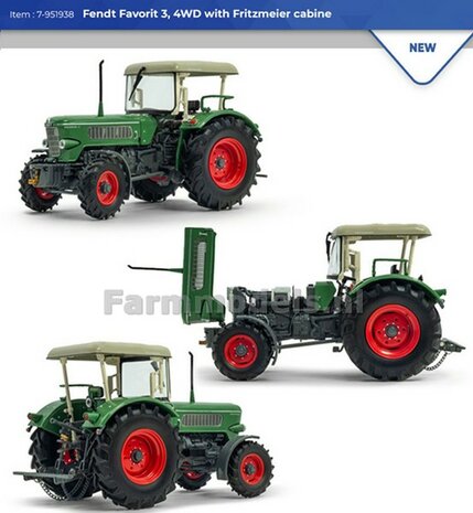 Fendt Favorit 3, 4WD met Fritzmeier cabine  1:32    ROS 7-951938   