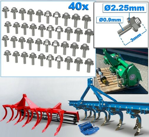 40 Stuks ALUMINIUM kleur  MOEREN op DRAAD-EIND  Afm. &Oslash; 2.25 x 3mm    6-Kant Moer + O-Ring     Materiaal: RESIN op kleur geleverd  1:32  