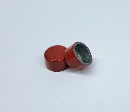 2x Eindvertragingen/ Planeetkappen &Oslash; 10.1 mm Die Cast IH DONKER ROOD Gespoten 1:32 