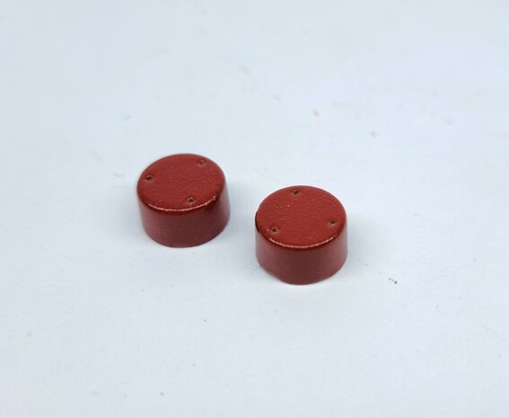 2x Eindvertragingen/ Planeetkappen &Oslash; 10.1 mm Die Cast IH DONKER ROOD Gespoten 1:32 