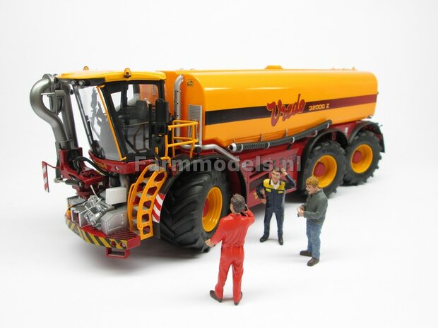 VREDO VT 7028: 2x Michelin 1050 lagedruk Banden &Oslash; 61.5 x 33.3 mm + ALU. velgen VREDO GEEL gespoten 1:32 Farmmodels Custom Line Series    