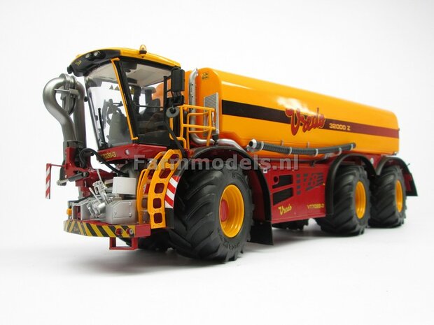 VREDO VT 7028: 2x Michelin 1050 lagedruk Banden &Oslash; 61.5 x 33.3 mm + ALU. velgen VREDO GEEL gespoten 1:32 Farmmodels Custom Line Series    