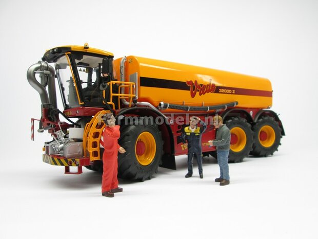 VREDO VT 7028: 2x Michelin 1050 lagedruk Banden &Oslash; 61.5 x 33.3 mm + ALU. velgen VREDO GEEL gespoten 1:32 Farmmodels Custom Line Series    