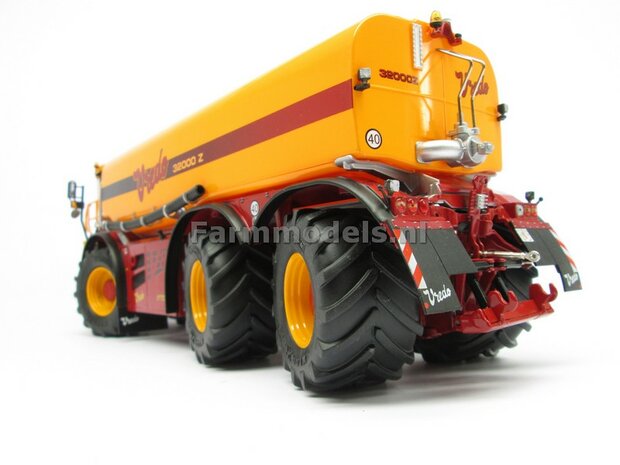 VREDO VT 7028: 2x Michelin 1050 lagedruk Banden &Oslash; 61.5 x 33.3 mm + ALU. velgen VREDO GEEL gespoten 1:32 Farmmodels Custom Line Series    