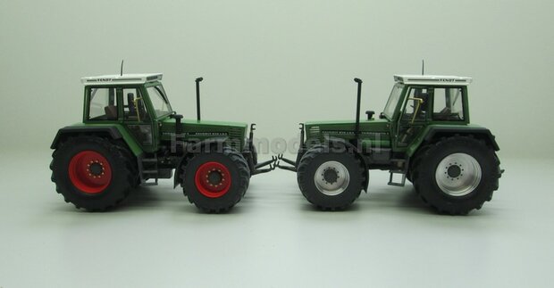 Fendt 612- 615 WeiseToys: Brede Vooras banden &Oslash; 47.5 mm x 20,5 mm breed + ALU. velgen FENDT ROOD geleverd 1:32 Farmmodels Custom Line Series 