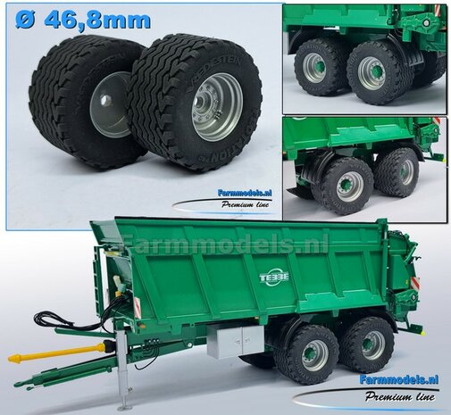 SMALL DAMAGE: TEBBE HS 240 tandem asser mestverspreider met KLEINE SCHADE(S), geleverd incl. div. losse assecoires 1:32  (geen retour mogelijk)  NB2B  