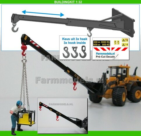 BOUWKIT: Verleng Jip Shovel Bouwkit, geschikt voor o.a. snelwissel koppeling 510005 t/m 510095 &amp; Volvo VAB-STD van AT &amp; Claas Torion/ Liebherr L 556 van Wiking modellen 1:32 (HTD)