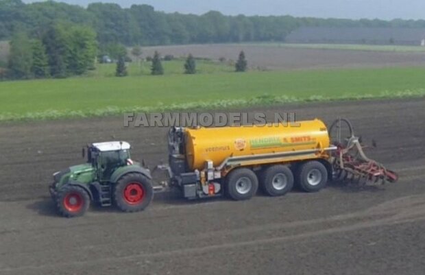 JOSKIN MODULO: 2x Vredestein Flotation Trac 800/60 R32 Banden &Oslash; 55.4 mm met JOSKIN GEEL gespoten Velgen + 2 OPVULRINGEN  1:32               