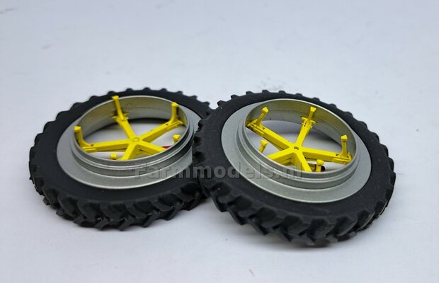 MOLCON 5-STER dubbellucht koppelsysteem &Oslash; 42mm. Materiaal Resin JOHN DEERE GEEL Gespoten  Universeel te gebruiken 1:32   