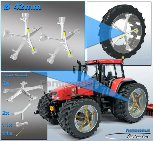 MOLCON 5-STER dubbellucht koppelsysteem &Oslash; 42mm. Materiaal Resin STEYR WIT Gespoten  Universeel te gebruiken 1:32   