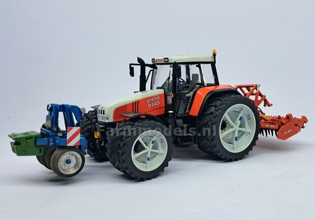 2x CULTUUR BANDEN &Oslash; 59.6 x 8.7 mm met 3D geprinte RESIN DUBBELLUCHT VELGEN + MOLCON 5-STER FENDT ROOD Gespoten geleverd 1:32   Custom Line Series