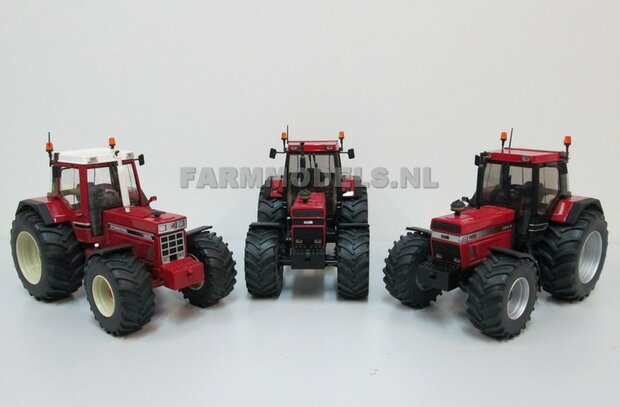 CASE IH SCHUCO: 2x Brede Banden &Oslash; 47 x 20.5 mm + ALU. velgen ALUMINIUM METALIC gespoten geleverd 1:32 Farmmodels Custom Line Series  