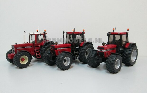 CASE IH SCHUCO: 2x Brede Banden &Oslash; 47 x 20.5 mm + ALU. velgen ALUMINIUM METALIC gespoten geleverd 1:32 Farmmodels Custom Line Series  