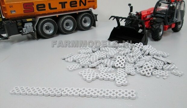 100x Grass beton  / Berm / erf verharding Beton Licht grijs 1:32 Juweela 23279