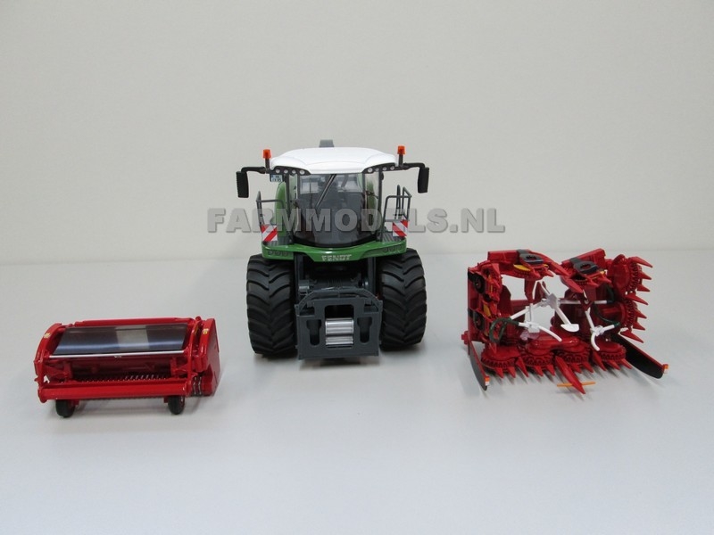 Fendt Katana 85 Wiking, Hakselaar met maisbek en grasopraper 1:32 Wiking  WK77813 - Farmmodels - Miniaturen - Onderdelen - Stickers - Banden